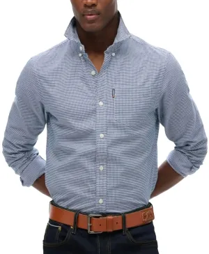 Superdry Mens Essentials Oxford Shirt Classic Blue Gingham