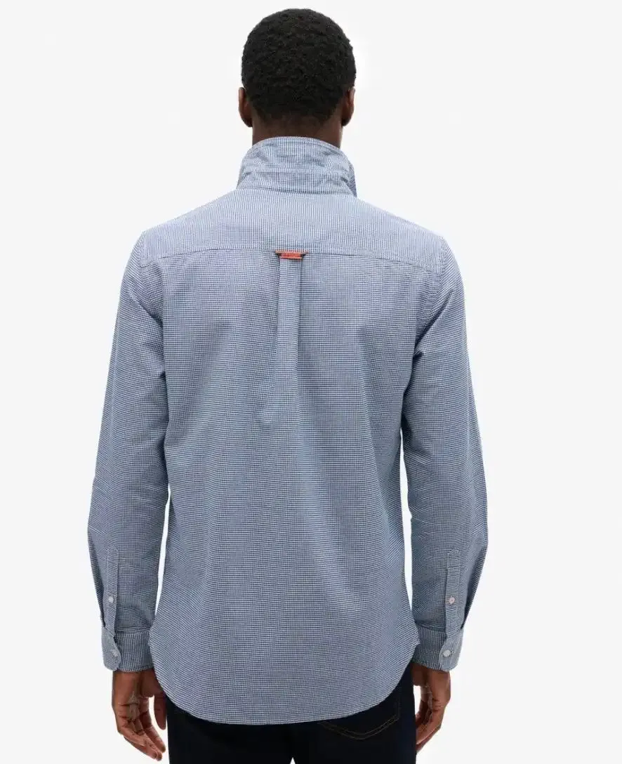 Superdry Mens Essentials Oxford Shirt Classic Blue Gingham