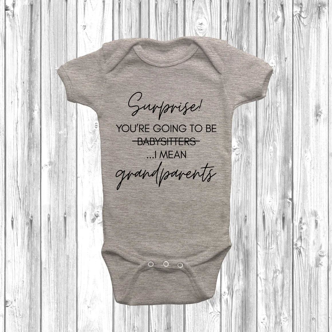 Surprise You're Going To Be Grandparents Baby Grow