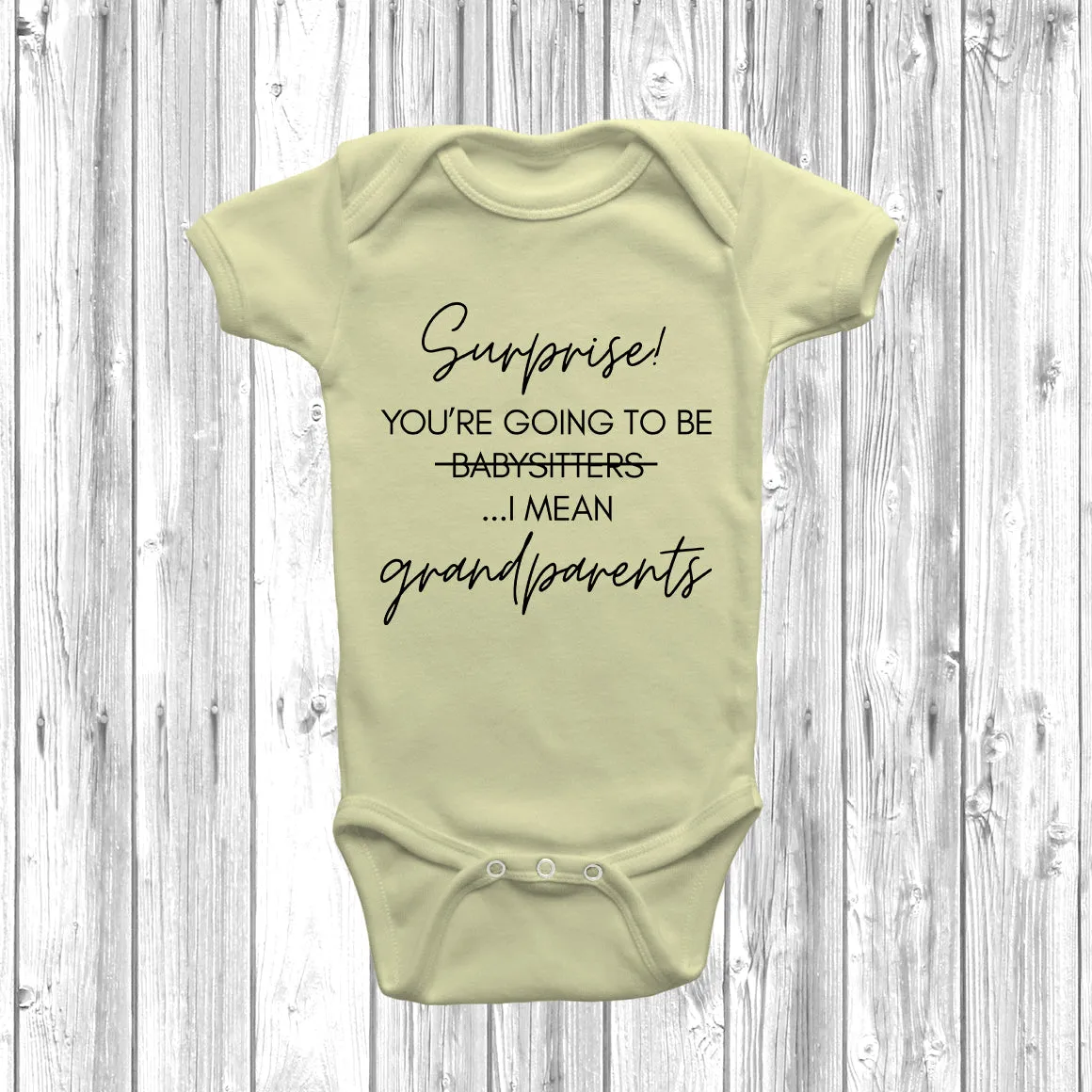 Surprise You're Going To Be Grandparents Baby Grow