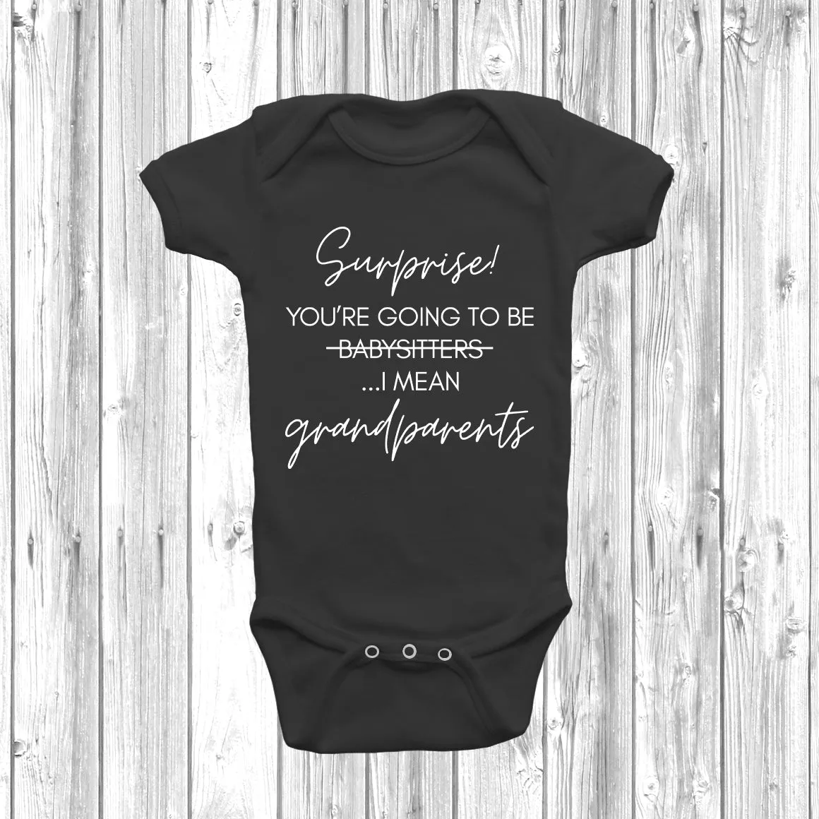 Surprise You're Going To Be Grandparents Baby Grow