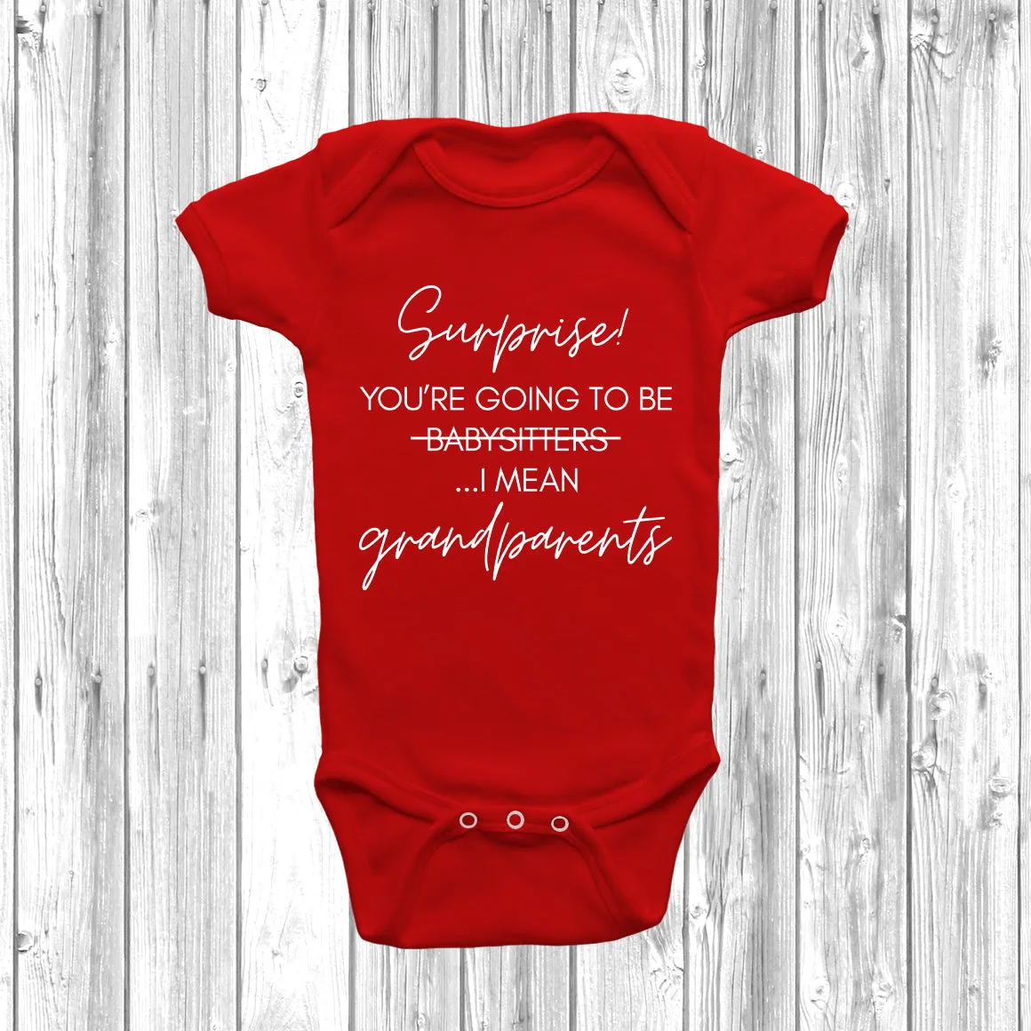 Surprise You're Going To Be Grandparents Baby Grow