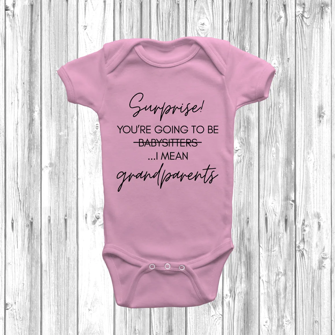 Surprise You're Going To Be Grandparents Baby Grow