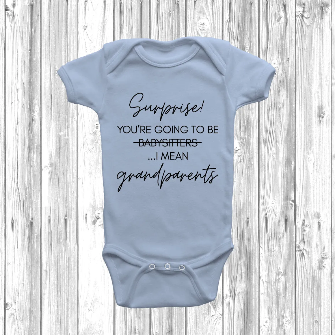 Surprise You're Going To Be Grandparents Baby Grow
