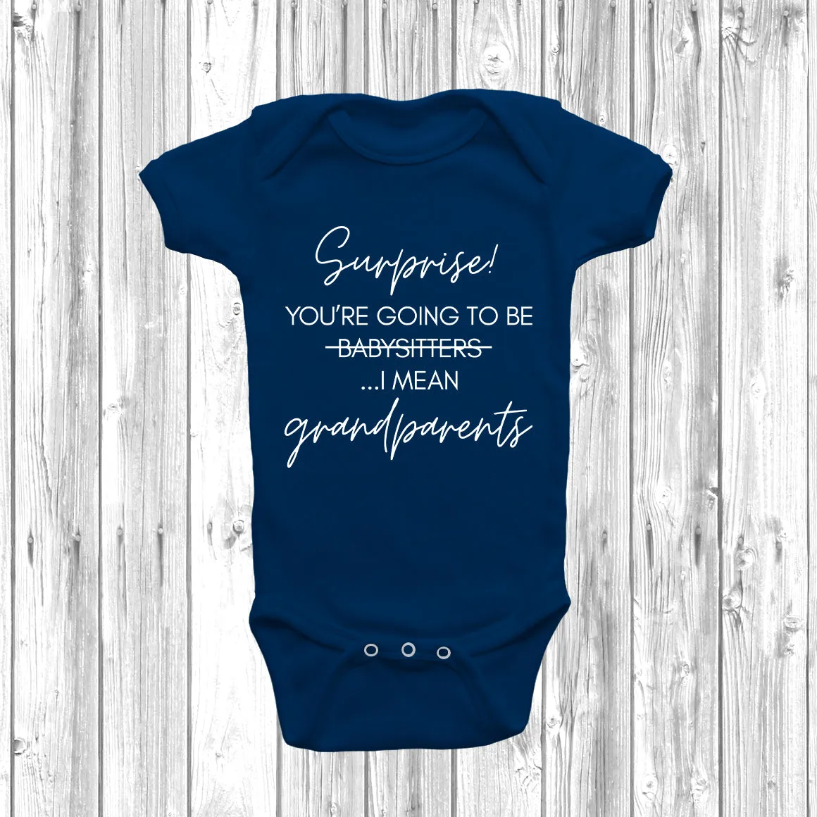 Surprise You're Going To Be Grandparents Baby Grow