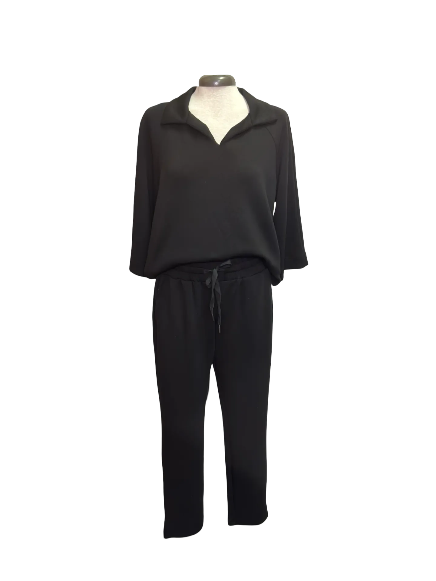 Techno Lux Pull On Capri with Side Slits Black
