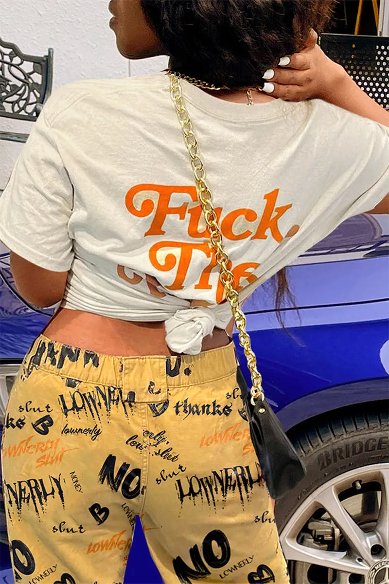 TF0482 Letter Casual Tee Shirt