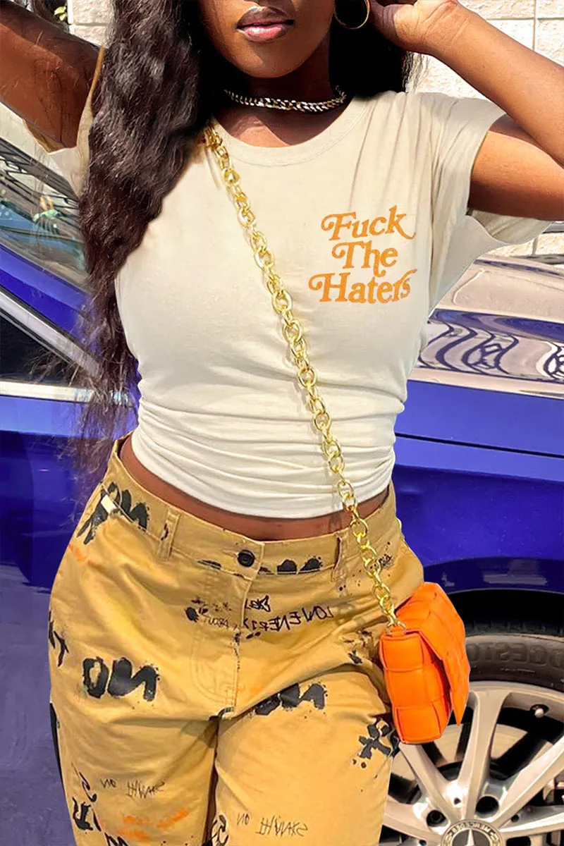 TF0482 Letter Casual Tee Shirt