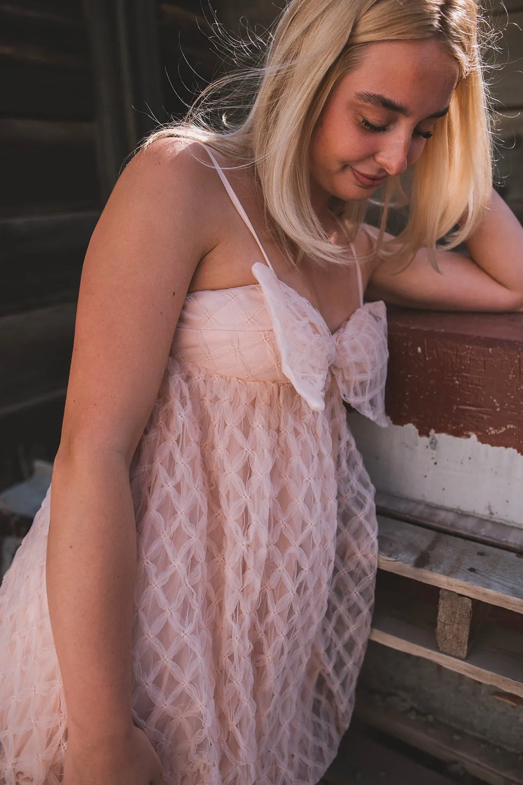 The Mia Bubble Bow Mini Dress