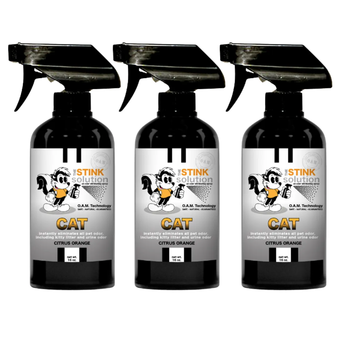 Three Pack - Two Cat Odor Eliminating Sprays   One Spray of Choice 16 oz