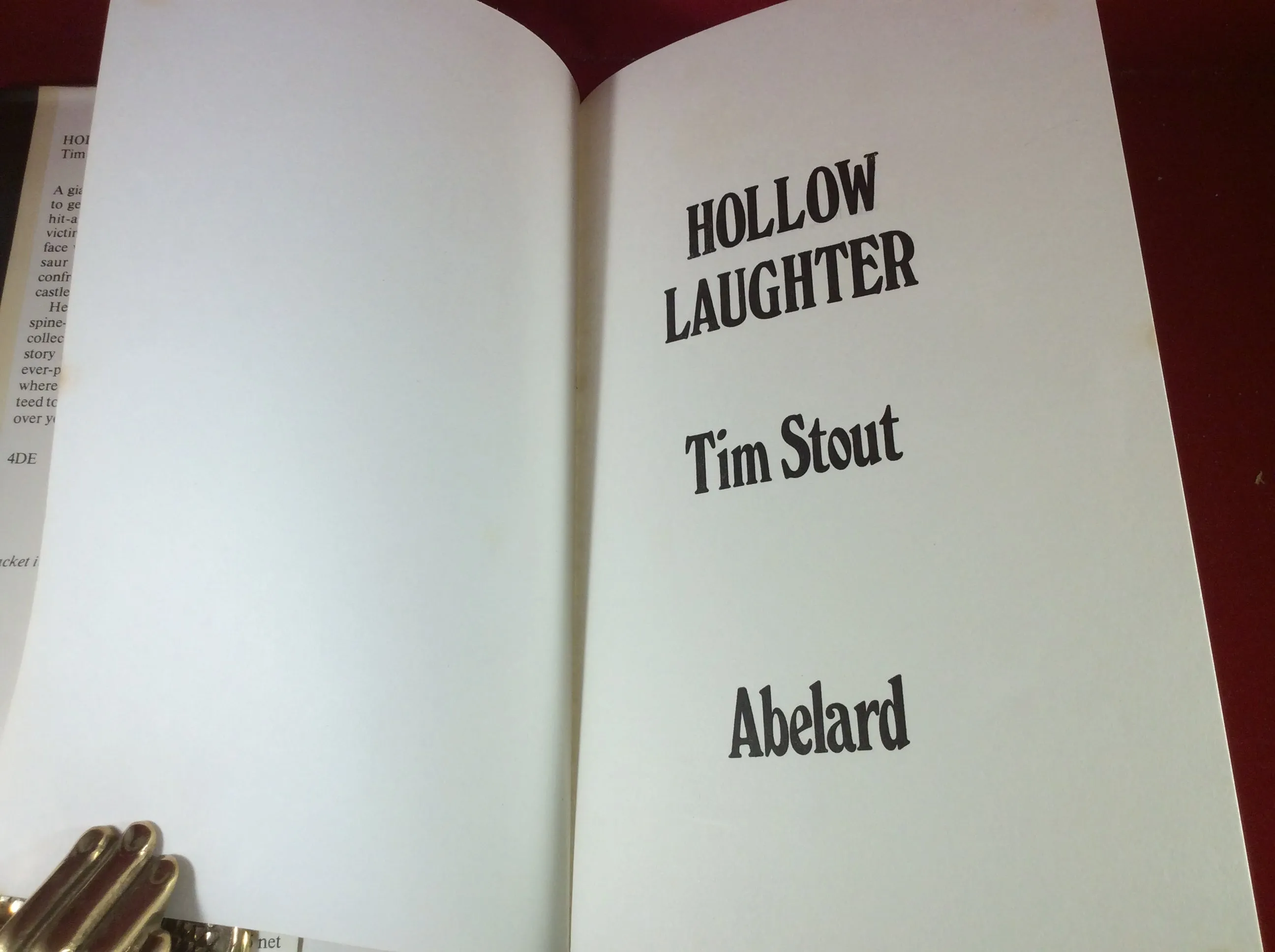 Tim Stout, Hollow Laughter, Abelard, 1978.