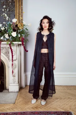 Tine Silk Organza Sleeveless Duster