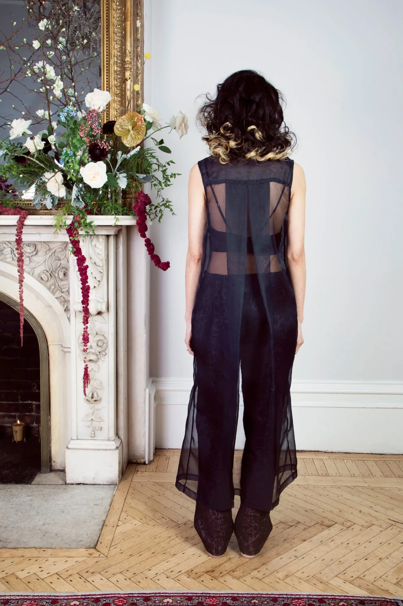 Tine Silk Organza Sleeveless Duster