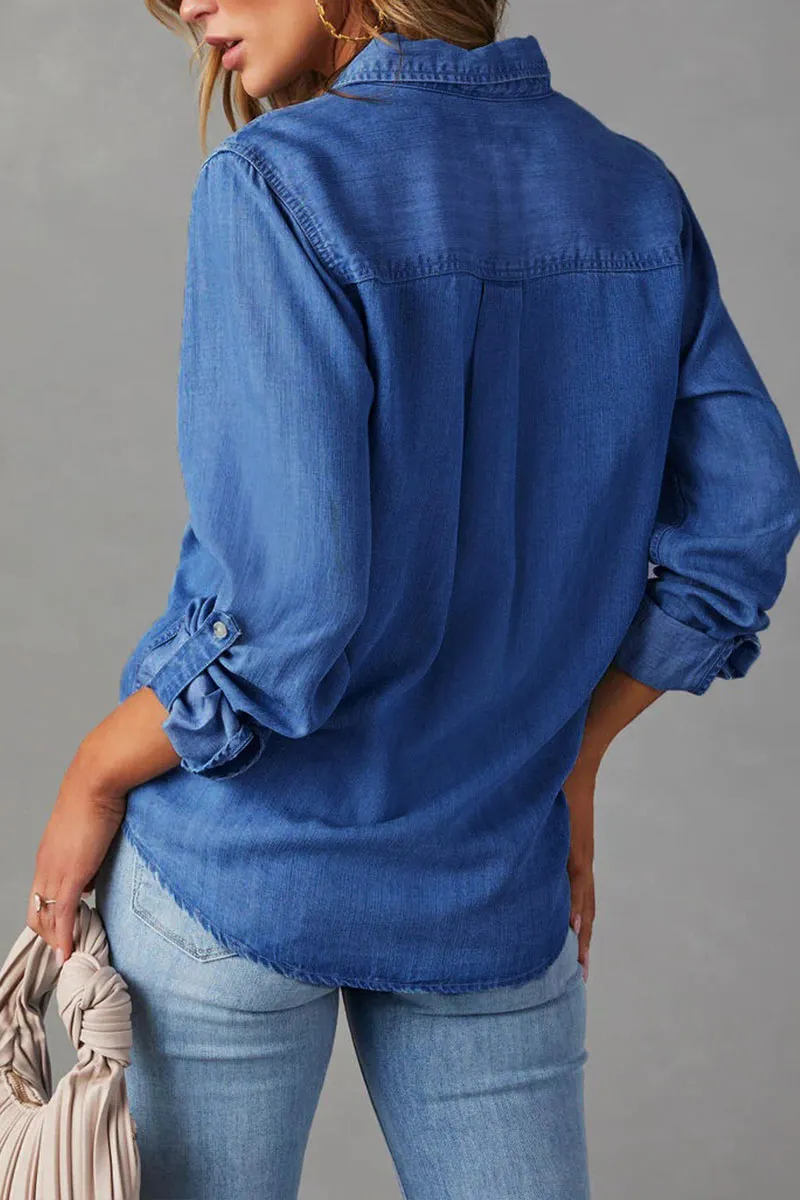 TK0368 Casual Denim Shirt