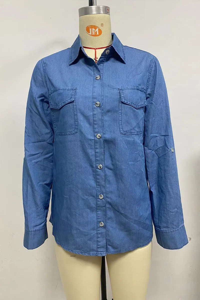 TK0368 Casual Denim Shirt