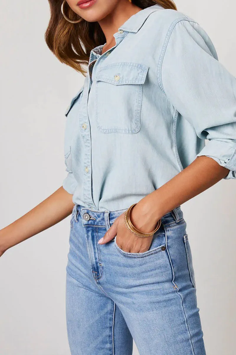 TK0368 Casual Denim Shirt