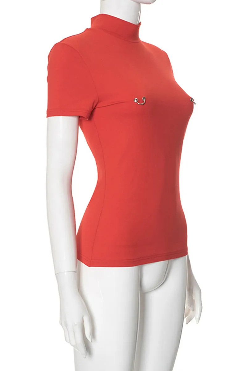 TM0296 Turtle Neck Fitted Tee