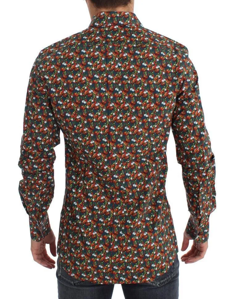 Tomato Garlic Print GOLD Slim Fit Shirt
