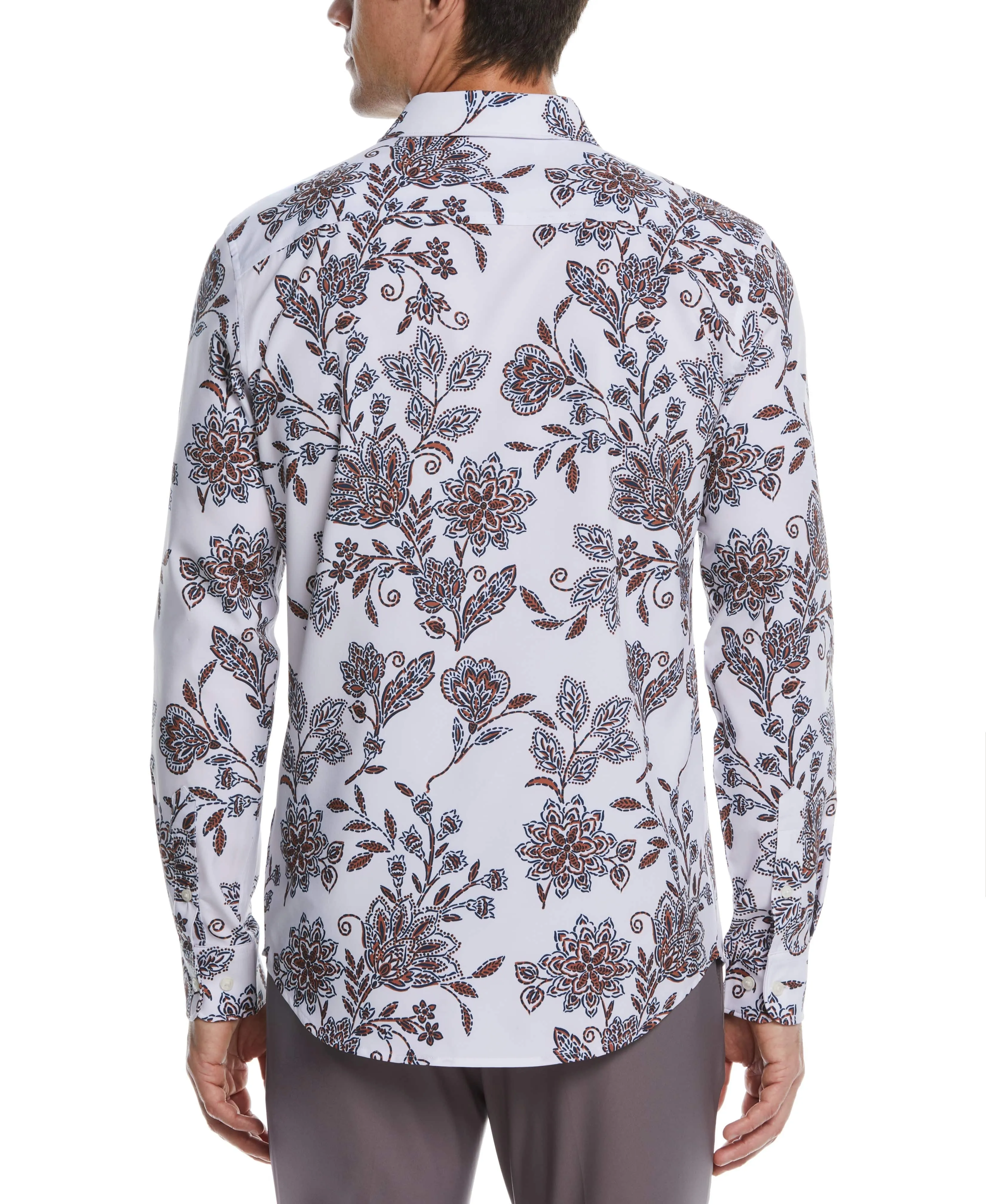 Total Stretch Slim Fit Large Floral Print Shirt