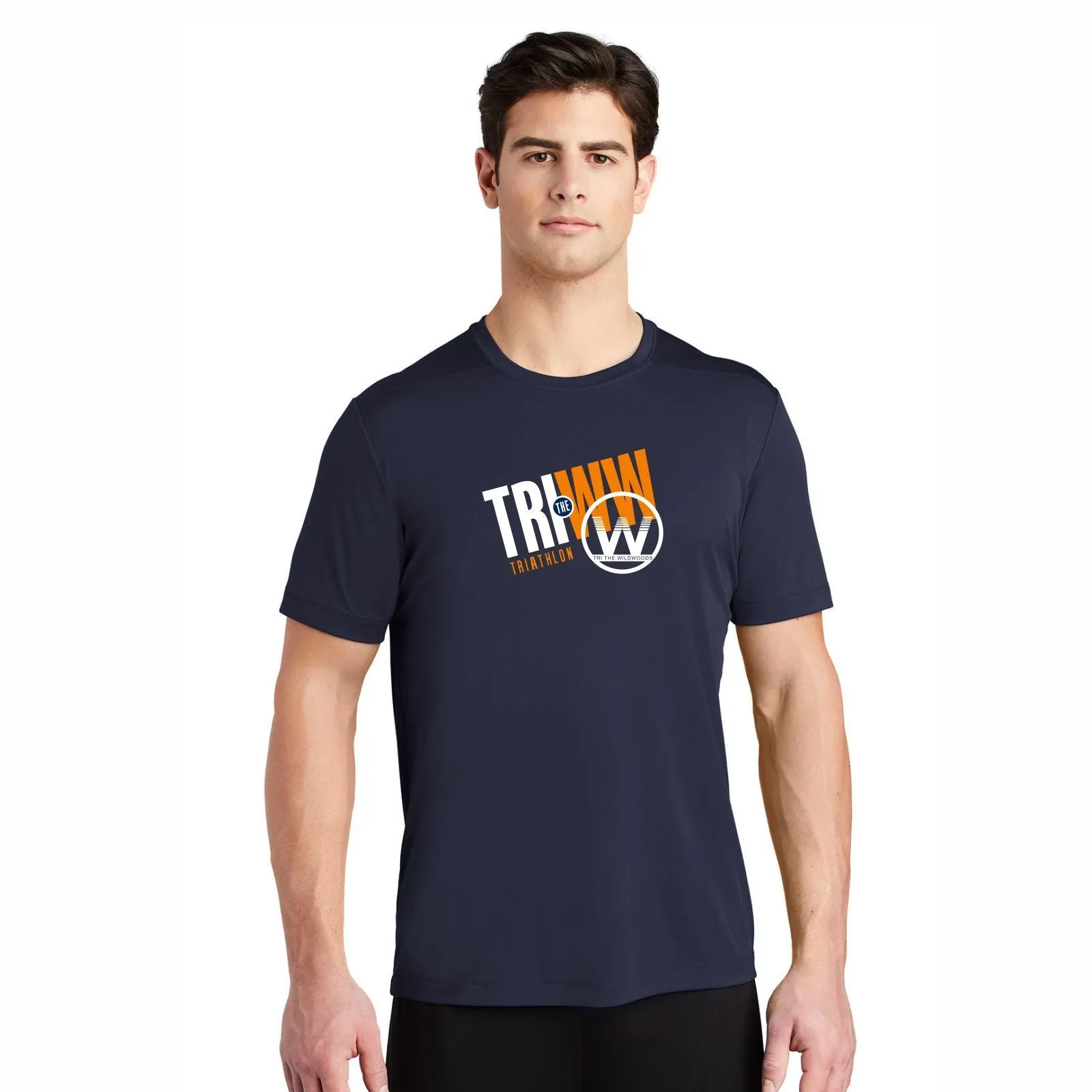 Tri the Wildwoods Finisher Names 2021 Men's Short-Sleeve Tech UPF50 Tee - True Navy