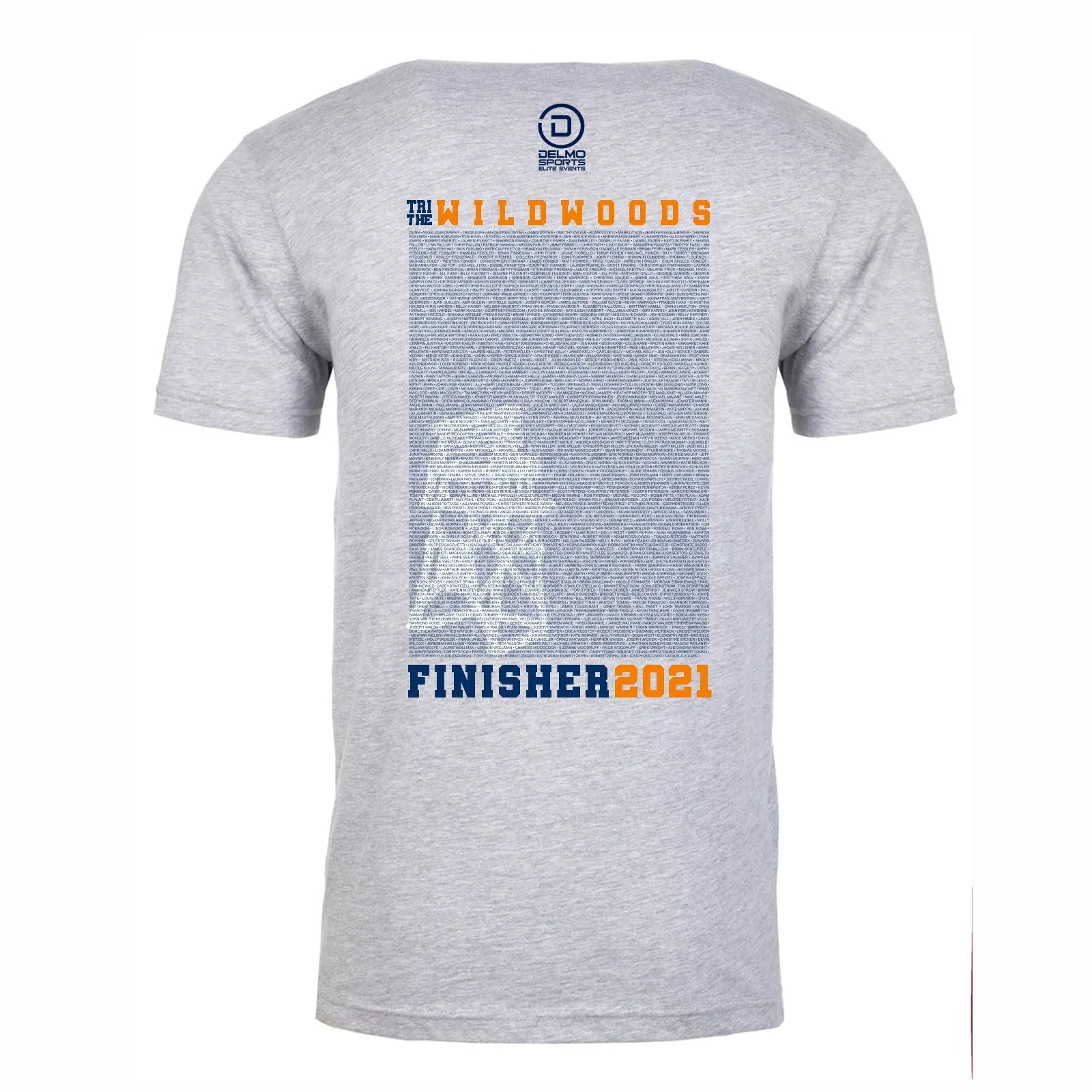 Tri the Wildwoods Finisher Names 2021 Unisex SS Ringspun Tee -Medium Grey