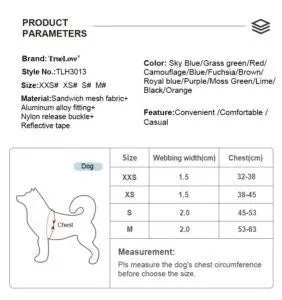 Truelove Mesh Dog Harness TLH3013  - Black