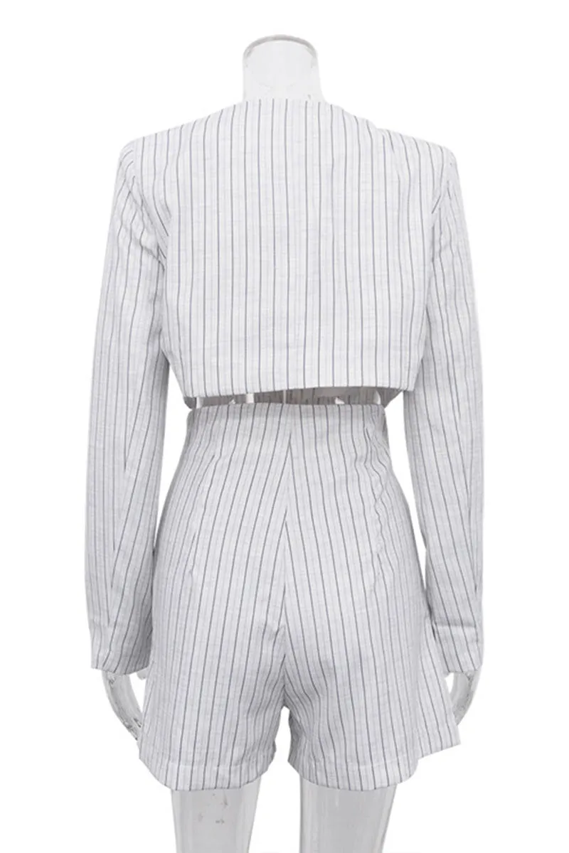 UL0487 Striped Shirt and Shorts Set