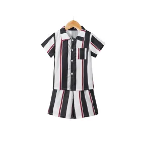 Unisex Toddler Striped Shorts Set
