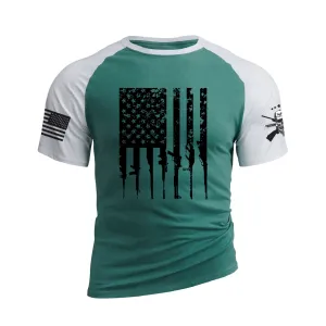 USA FLAG RAGLAN GRAPHIC TEE