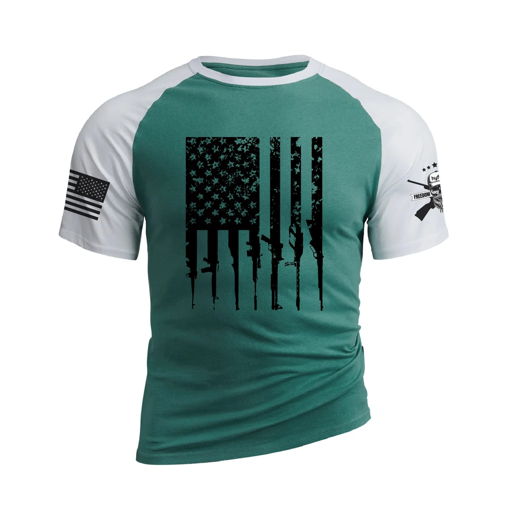 USA FLAG RAGLAN GRAPHIC TEE