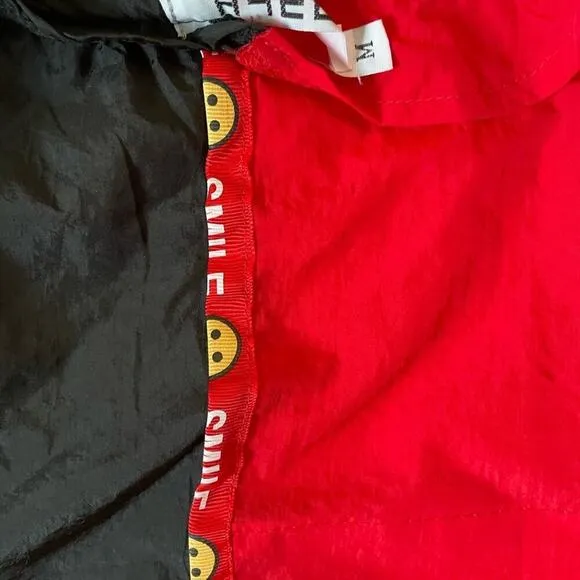 V-made Bomber Style Windbreaker Black Red Jacket Medium