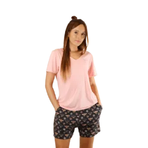 V-Neck Lounge Shirt (Pink)