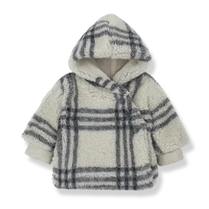 Valenti Checked Teddy Hooded Jacket (Oatmeal)
