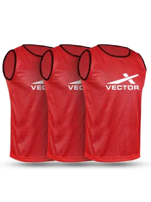 VECTOR X Football, Hockey Bib (Red)-Pack of 3