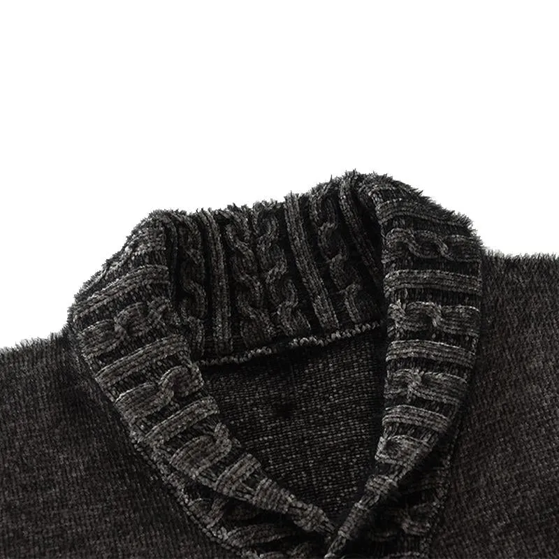 Veste cardigan à revers à boutonnage simple vintage