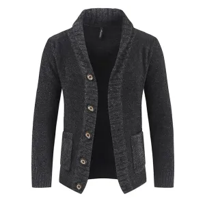 Veste cardigan à revers à boutonnage simple vintage