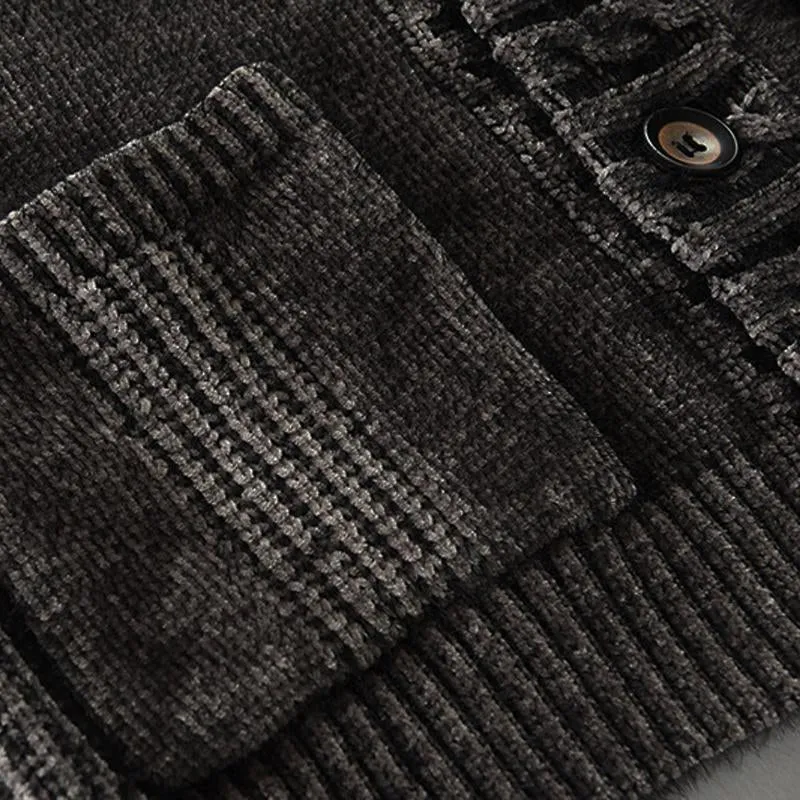 Veste cardigan à revers à boutonnage simple vintage