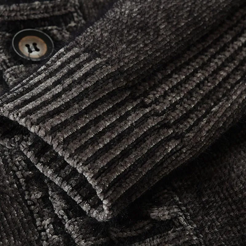 Veste cardigan à revers à boutonnage simple vintage