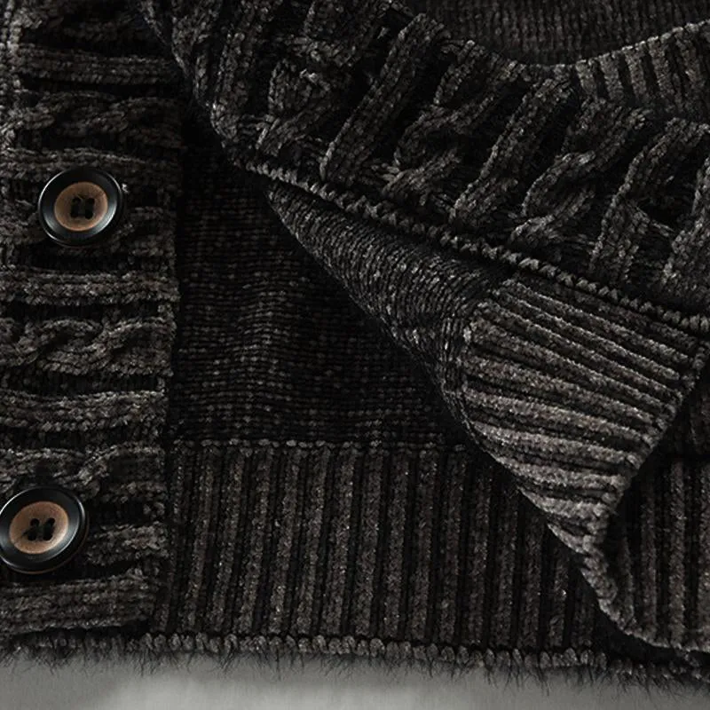 Veste cardigan à revers à boutonnage simple vintage