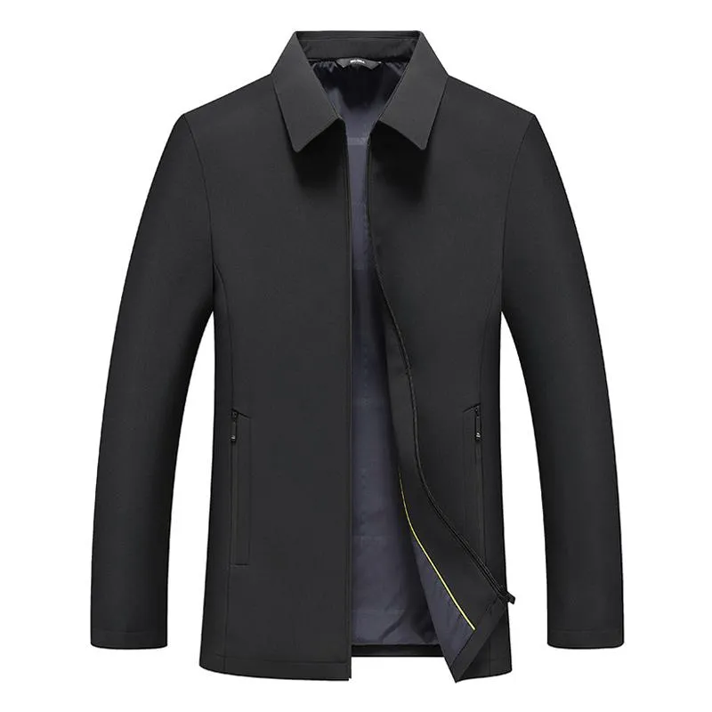 Veste vintage simple à revers uni pour homme