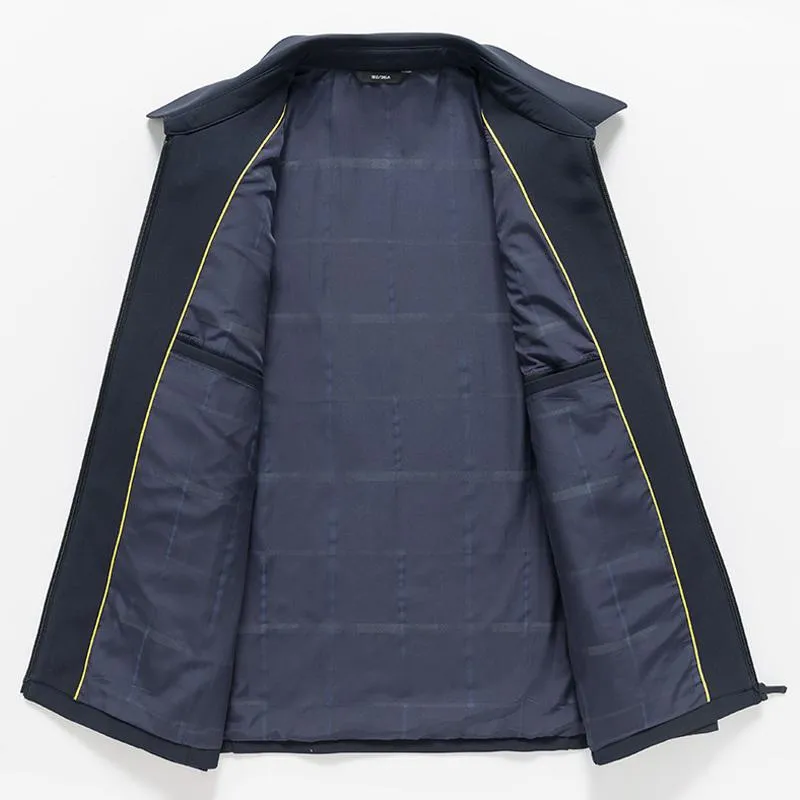 Veste vintage simple à revers uni pour homme