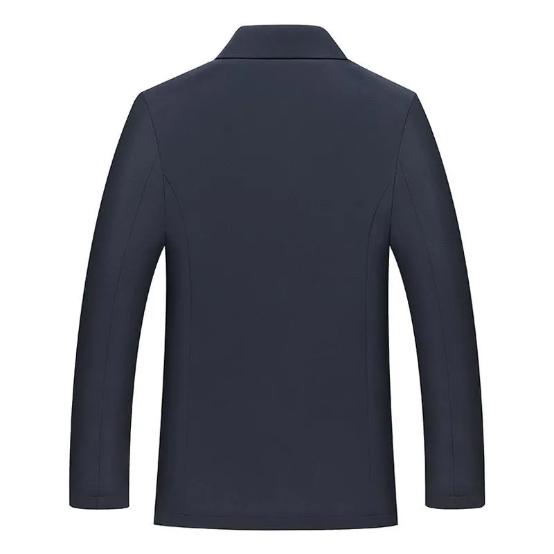 Veste vintage simple à revers uni pour homme
