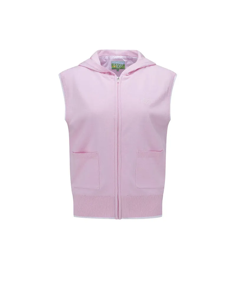 Vice Golf Atelier Women's Hoodie Windproof Knit Vest - Pink