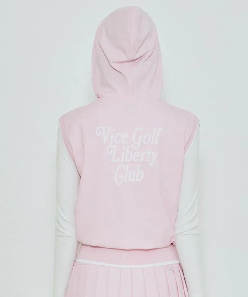 Vice Golf Atelier Women's Hoodie Windproof Knit Vest - Pink