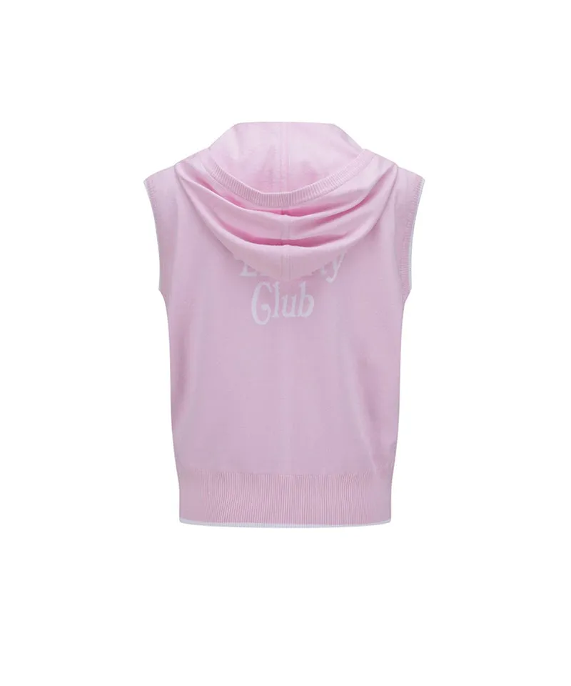 Vice Golf Atelier Women's Hoodie Windproof Knit Vest - Pink