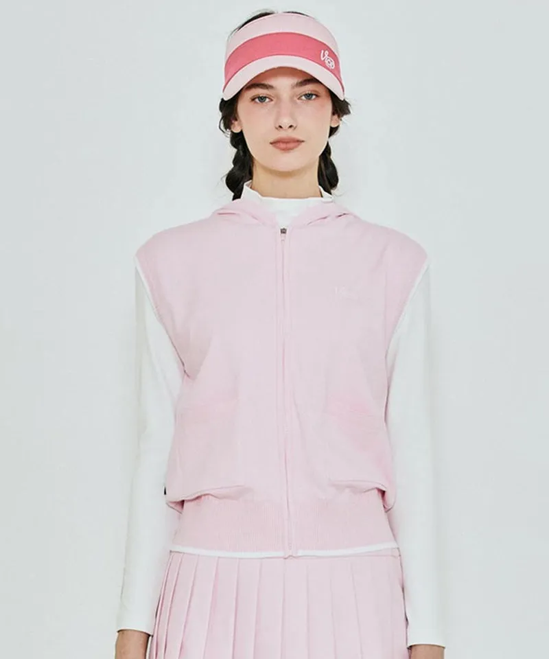 Vice Golf Atelier Women's Hoodie Windproof Knit Vest - Pink