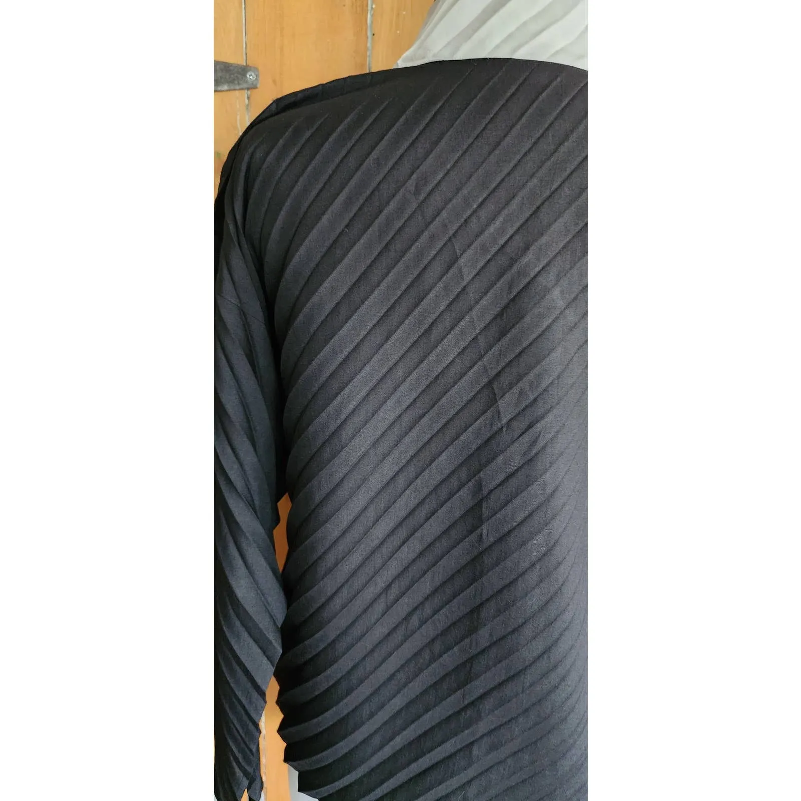 Vintage 90s Issey Miyake Blouse Jacket Pleated Black White
