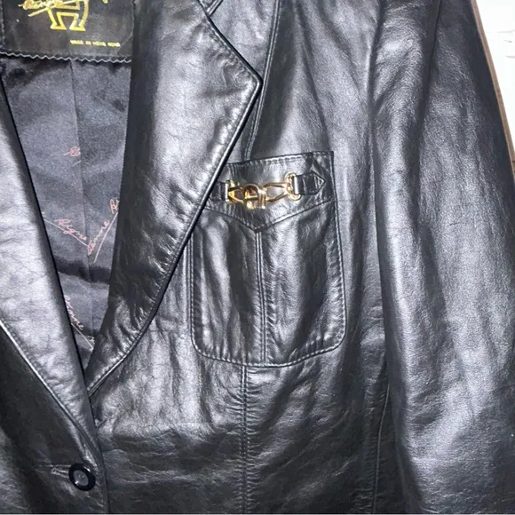 Vintage Etienne Aigner leather jacket size 14