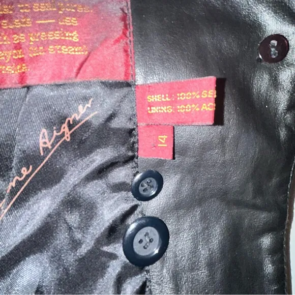 Vintage Etienne Aigner leather jacket size 14