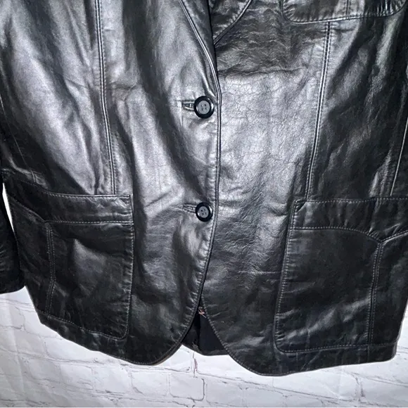 Vintage Etienne Aigner leather jacket size 14